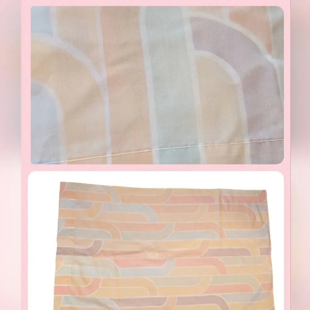 Vintage pastel Rainbow arch geometric print pillowcase‎ kawaii